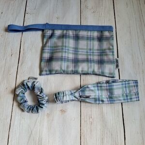 Norwex Plaid Wristlet and Hair Accessories NWOT Gift for Teens Women